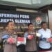 jumpa pers kasus pembacokan di Jalan Godean diselenggarakan di Mapolresta Sleman, Rabu (6/5/2026).