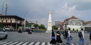 Suasana Tugu Pal Putih yang menjadi ikon Kota Yogyakarta, Rabu (13/5/2026).