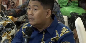 Bupati Kulon Progo Agung Setyawan memaparkan kendala yang dihadapi di wilayahnya dalam Rakordal bersama Pemda DIY, Kamis (30/4/2026)