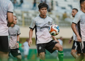 Para penggawa PSS Sleman berlatih mempersiapkan laga final Championship menghadapi Garudayaksa yang akan dihelat di Stadion Maguwoharjo, Sabtu (9/5/2026)