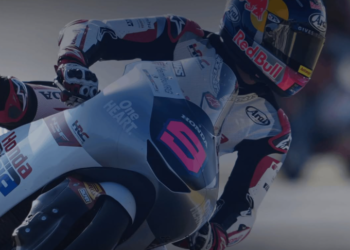 Pebalap Veda Ega Pratama saat melakukan sesi latihan jelang Moto3 seri Prancis 2026