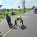 Polisi melakukan olah tempat kejadian perkara di lokasi kecelakaan di Jalan Pakem-Kalasan, Padukuhan Tegalrejo, Umbulmartani, Kalasan, Sleman, Selasa (9/6/2026).