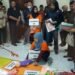 Salah satu tersangka melakukan reka adegan dalam kasus kekerasan anak di Daycare Little Aresha, Kota Yogyakarta, Selasa (9/6/2026).