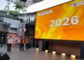 Wakil Kepala BPS RI Sonny Harry Budiutomo, Wakil Gubernur DIY KGPAA Paku Alam X, dan Wali Kota Yogyakarta Hasto Wardoyo, saat membuka Pencanangan Sensus Ekonomi 2026 di Teras Melioboro 1, Kota Yogyakarta, pada Kamis (18/6/2026).