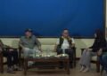 Kepala Pelaksana BPBD Sleman Bambang Kuntoro berdiskusi bersama dengan Sekretaris Komisi C DPRD Sleman Untung Basuki Rachmad bersama lurah Sumberarum Sukamto dalam kegiatan SEMEJA