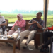 Bupati Sleman Harda Kiswaya bersama Ketua Dekranasda Sleman Parmilah serta Sekretaris Komisi C DPRD Sleman Untung Basuki Rachmad berbincang mengenai pemberdayaan UMKM di kawasan Pasar Tiban Ngijon