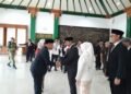 Wali Kota Yogyakarta, Hasto Wardoyo, dan jajarannya memberikan ucapan selamat kepada Budi Santosa Asrori yang dilantik menjadi Sekda Kota Yogyakarta, pada Rabu (8/7/2026).