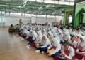 Suasana hari pertama Masa Pengenalan Lingkungan Sekolah (MPLS) di SMPN 10 Yogyakarta, pada Senin (13/7/2026).