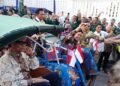 Menteri Keuangan RI, Purbaya Yudhi Sadewa, dan Gubernur DIY, Sri Sultan Hamengku Buwono X, berkeliling Alun-alun Selatan Kota Yogyakarta menggunakan becak kayuh listrik wisata (Bekalista), Kamis (16/7/2026).