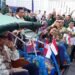 Menteri Keuangan RI, Purbaya Yudhi Sadewa, dan Gubernur DIY, Sri Sultan Hamengku Buwono X, berkeliling Alun-alun Selatan Kota Yogyakarta menggunakan becak kayuh listrik wisata (Bekalista), Kamis (16/7/2026).