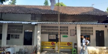 Kondisi bangunan SMP Gotong Royong, Kemantren Tegalrejo, Kota Yogyakarta, pada Selasa (14/7/2026).