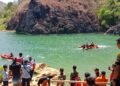 Evakuasi korban tenggelam di Sungai Oyo, Selopamioro, Imogiri, Bantul, Selasa (21/7/2026).
