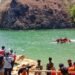 Evakuasi korban tenggelam di Sungai Oyo, Selopamioro, Imogiri, Bantul, Selasa (21/7/2026).