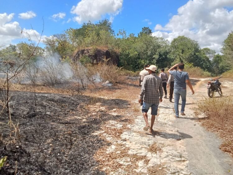 Lahan terbakar di wikayah Srimartani, Piyungan, Bantul, Rabu (22/7/2026).