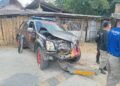 Kondisi mobil Brimob usai mengalami kecelakaan di Dusun Tapen, Kalurahan Argosari, Sedayu, Bantul, Kamis (23/7/2026) sekitar pukul 08.15 WIB.