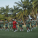 Para pemain PSS Sleman menjalani latihan di Lapangan Pakembinangun, Pakem, Sleman.
