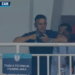 Tangkapan layar pelatih Timnas Indonesia John Herdman memantau laga skuad Garuda kontra Kamboja di tribun Stadion Pakansari Bogor, Senin (27/7/2026) malam