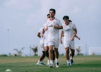 Pemain Timnas Indonesia, Thom Haye, mengikuti pemusatan latihan di Bali United Training Center.